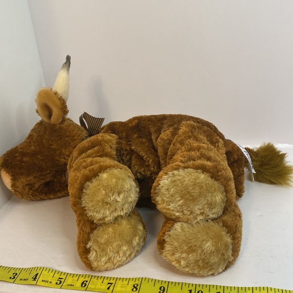 Mary Meyer Flip Flops Plush Texas Longhorn Bubba Bull Brown Floppy Stuffed Toy - Picture 7 of 9